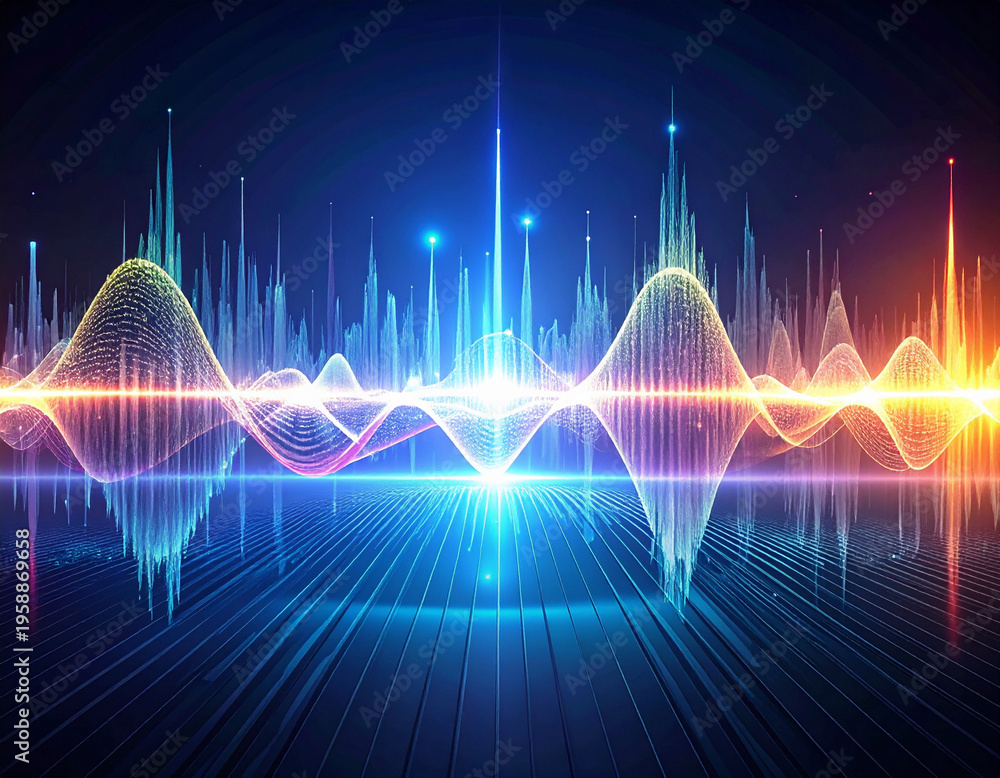 Fototapeta premium カラフルな抽象的なサウンドウェーブ / Colorful Abstract Sound Wave