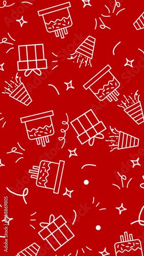 Seamless Party Elements Pattern Background