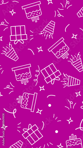 Seamless Party Elements Pattern Background