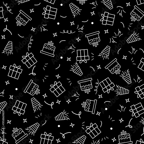 Seamless Party Elements Pattern Background