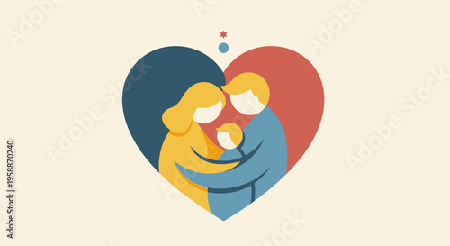 Colorful heart shaped love symbol.