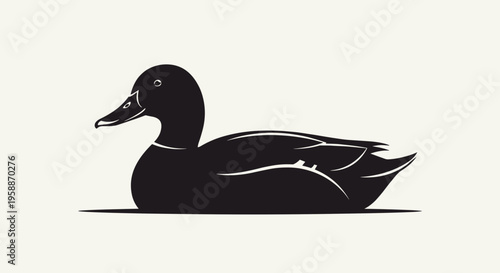 Black Duck Silhouette Side View.