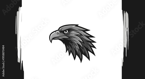 Eagle Bird Head Closeup Profile View.