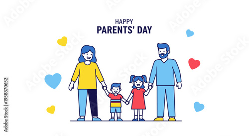 Happy family with two children together 1.