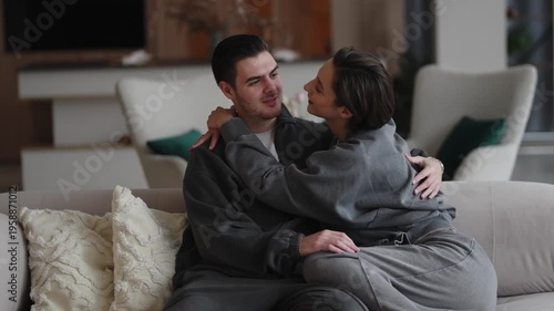Embracing moments of love and comfort at home together