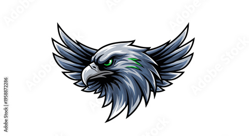 Illustration of an eagle head.