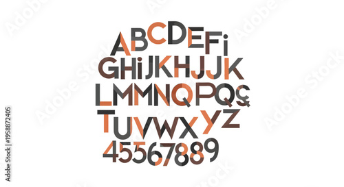 Colorful Alphabet Letters and Numbers.