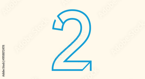 Large Blue Number Two Symbol.