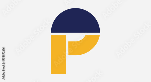 Large Yellow and Blue Letter P.