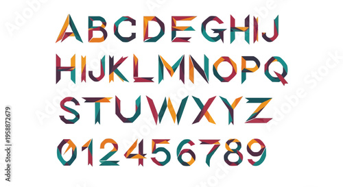 Multicolored Alphabet Letters and Numbers 3.