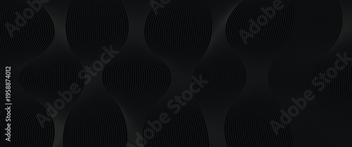 Black abstract background design. Modern wavy line pattern in monochrome colors. Premium stripe texture for banner, business backdrop. vector illustration