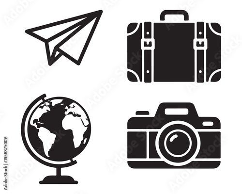 Travel and photography icons