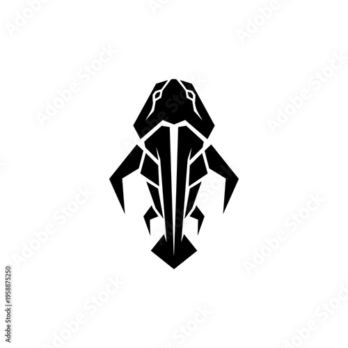 Black and white robotic scorpion head.