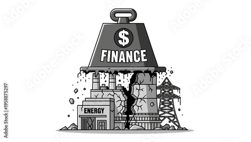 Finance Energy Crisis Concept.