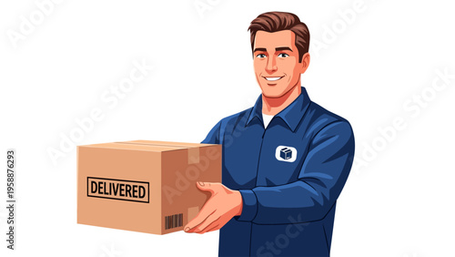 Man holding delivered box.