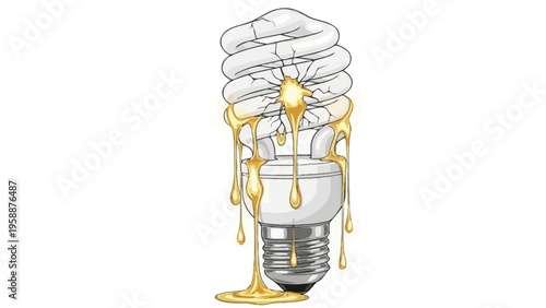 Melted Light Bulb Illustration.