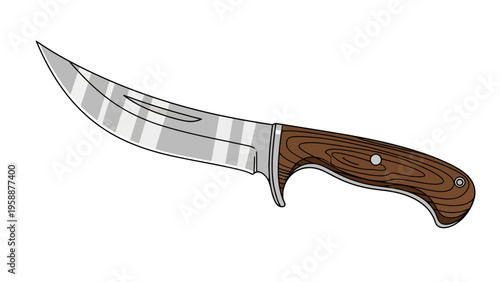 Knife with Wood Handle.