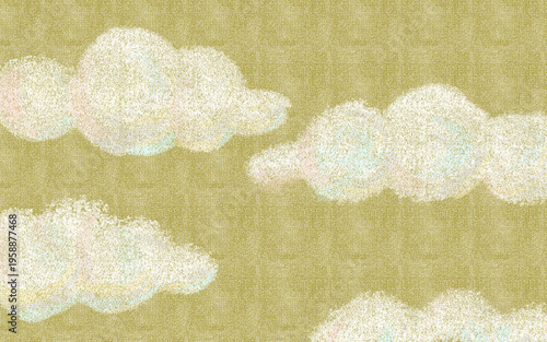 夕暮れの空に浮かぶ雲のキャンバス風背景素材 - Sunset Cloud Background on Canvas