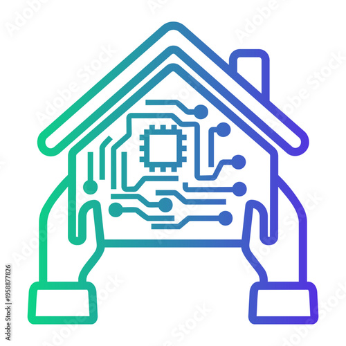 digital Line Gradient Icon