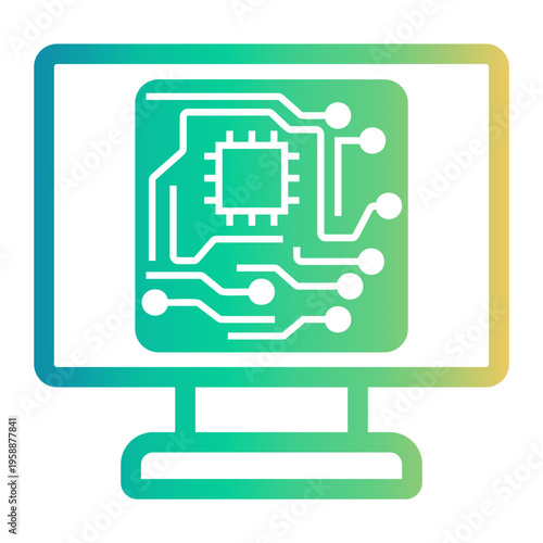 digital Line Gradient Icon