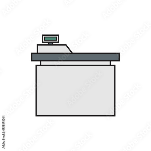 Cash register with digital display.