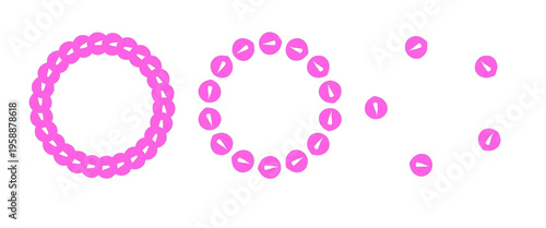 丸モチーフのピンクフレーム見本素材 - Pink Circle Frame Sample Set