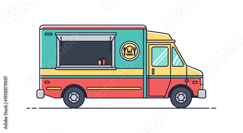 Colorful Food Truck Illustration.