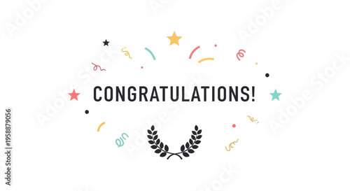 Congratulations Text with Confetti.