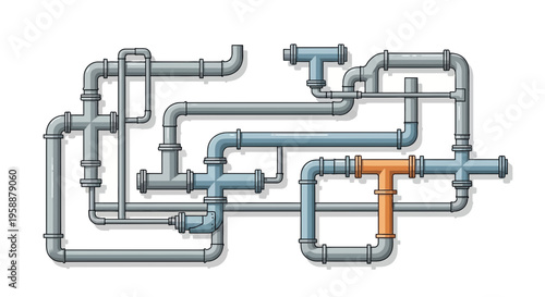 Complex Industrial Pipe System.