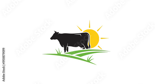 Cow Standing on Grass.