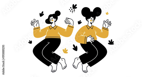 Two people dancing with joy and freedom.