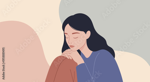 Young Woman Experiencing Sadness and Depression.