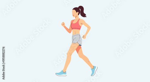 Active Woman Jogging Outdoor Exercise Casual Fitness