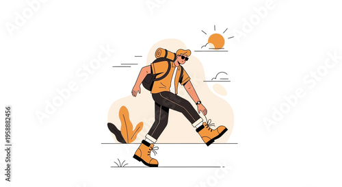 Adventure Awaits A Lone Hiker Embarks On An Outdoor Expedition Journey