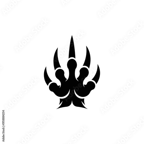 Black claw mark logo symbol.