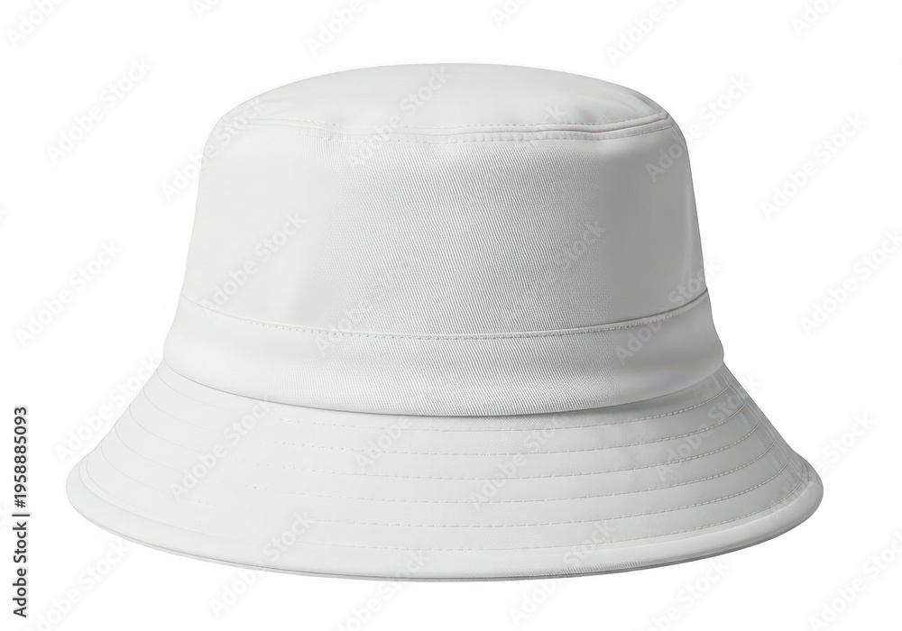 Fototapeta premium A white bucket hat with eyelet holes isolated on transparent background