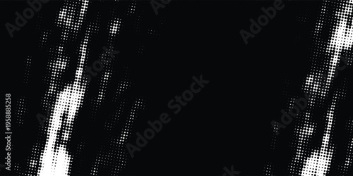 A dynamic abstract background featuring a radial burst pattern created with halftone dots, emanating from a bright central area.