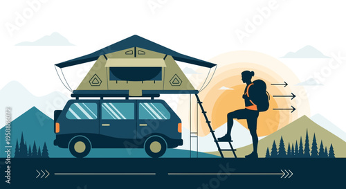 Adventure Vehicle With Rooftop Tent Invites Exploration