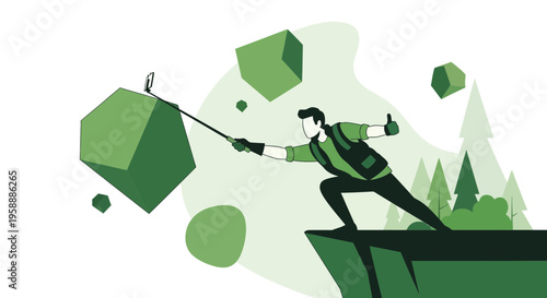 Adventure Seeker Captures Epic Mountain View Selfie