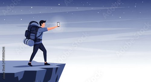 Adventurer Captures Stunning Night Sky Selfie From Cliff Edge