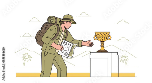 Adventurer Reaches Golden Trophy After Wilderness Expedition Quest