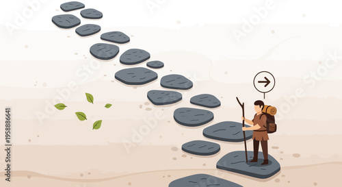 Adventurer Embarks On A Stepping Stone Path Toward A Bright Future