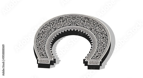 A beautifully designed horseshoe with intricate patterns and ornate details, symbolizing good luck and prosperity.