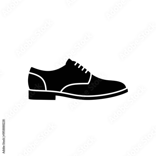 Black Oxford Shoe Icon A Classic Silhouette of Formal Footwear