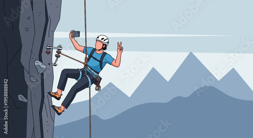 Adventurous Climber Captures Summit Selfie With Peace Gesture