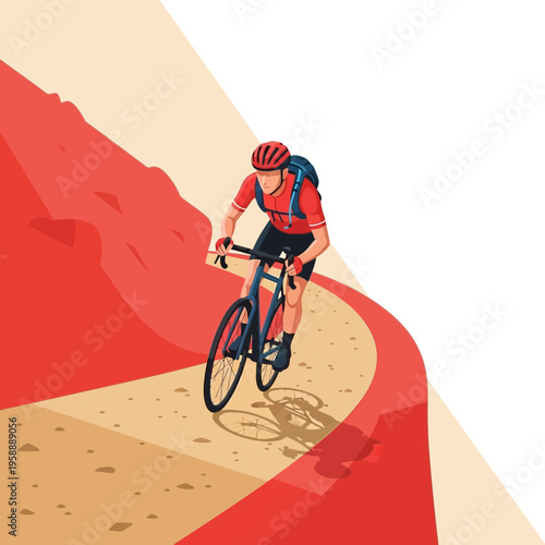 Adventurous Cyclist Conquers Mountain Trail