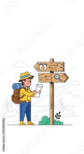 Adventurous Explorer Navigates Scenic Outdoor Paths