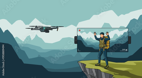 Adventurous Explorer Captures Mountain Vista With Drone Technology