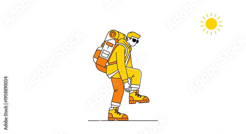 Adventurous Hiker Gear Up For A Sunny Expedition