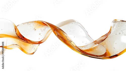 A twisted glass sculpture on transparent background